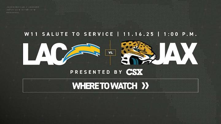 Where to Watch: Chargers vs. Jaguars, Week 11 of 2025 NFL Season