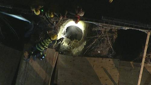 Chase suspect falls into deep hole at Lincoln Heights construction site