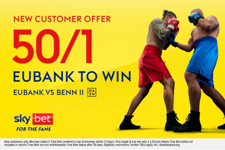 Chris Eubank Jr v Conor Benn betting offer: Get 50/1 on Eubank Jr to win or 70/1 on Benn to win with Sky Bet