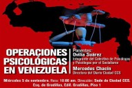 Ciudad CCS invita a conversatorio sobre operaciones psicológicas