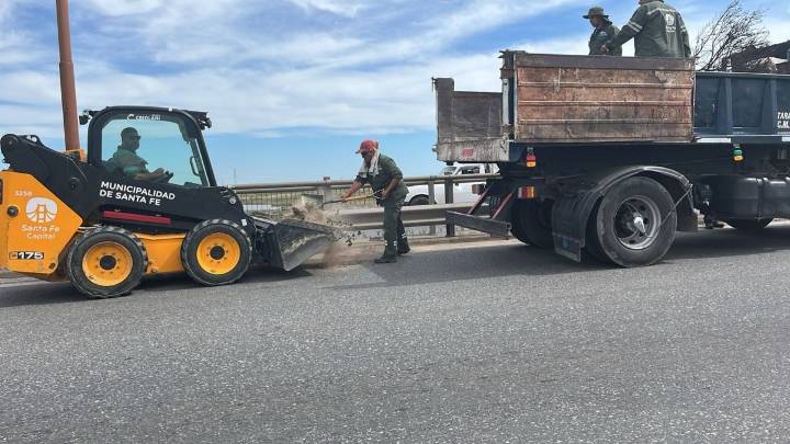 Ruta nacional 168: este viernes se realizaron trabajos de limpieza y continuarán el lunes