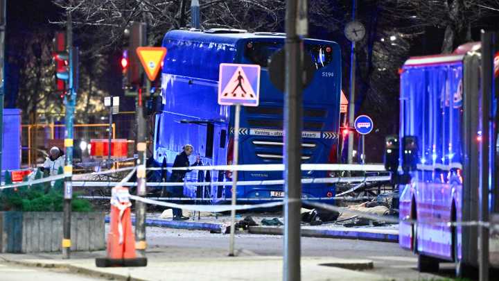 Bus crashes into a bus stop in Stockholm and causes fatalities, police say
