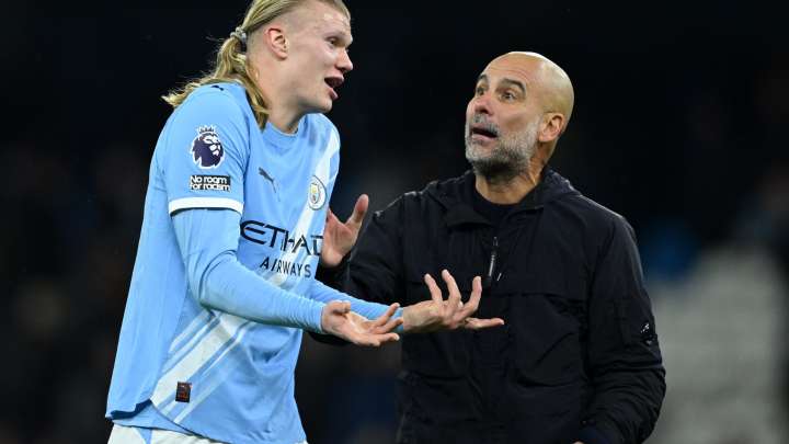 Erling Haaland in tense public exchange with Pep Guardiola after Manchester City blank