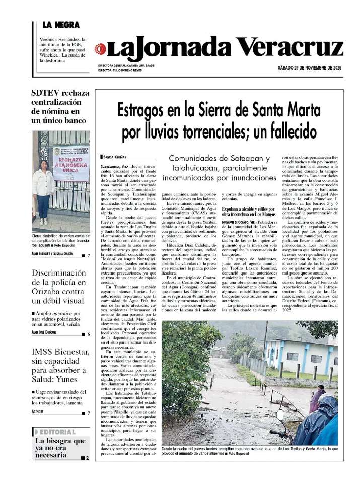Contraportada del 29 de noviembre de 2025