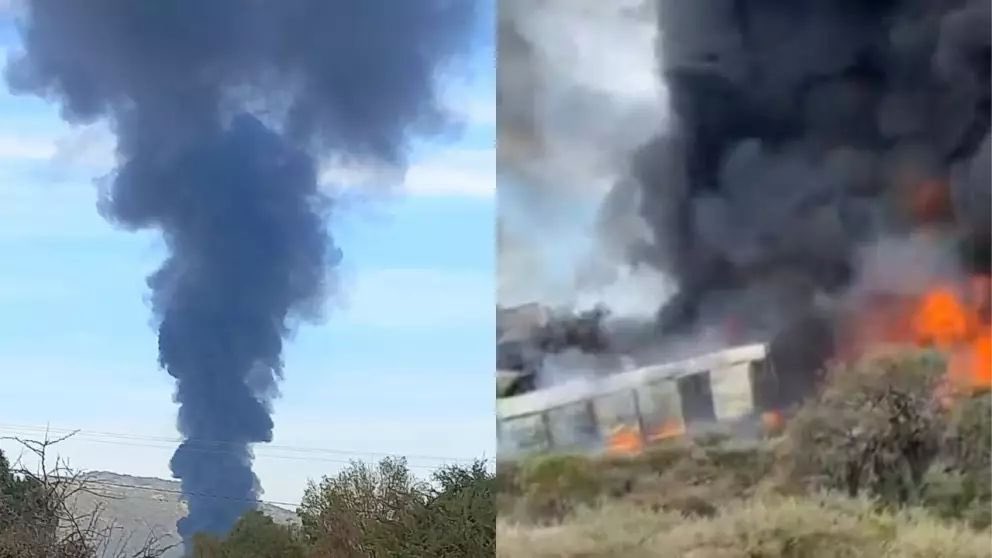 Tren con alcohol etílico descarrila y explota en Tepetitlán, Hidalgo