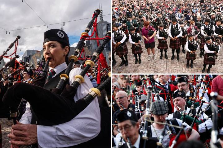 Hundreds of bagpipers break world record with AC/DC’s ‘It’s a Long Way to the Top’