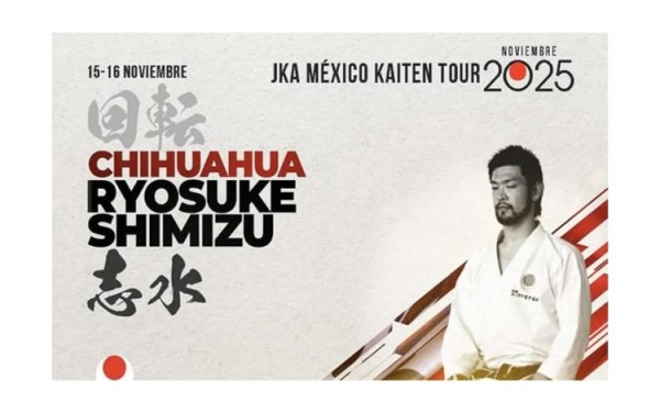Llega el Kaiten Tour 2025 a Chihuahua con el maestro Shimizu Ryosuke