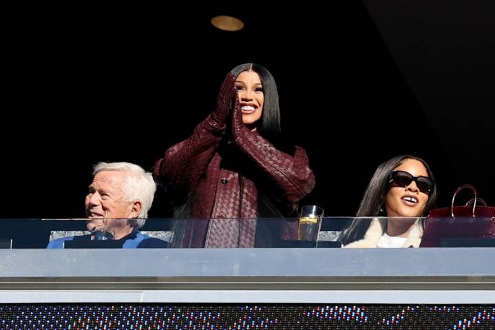 Cardi B Cheers On Boyfriend Stefon Diggs at Patriots