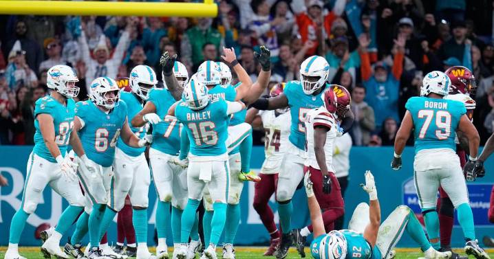 Jones celebrates in Cristiano Ronaldo style as Dolphins beat Commanders 16