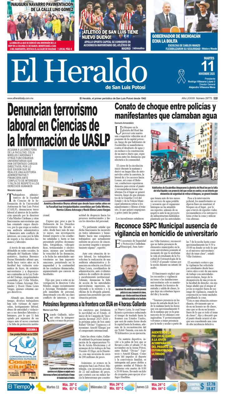 Edición impresa 11 de noviembre de 2025