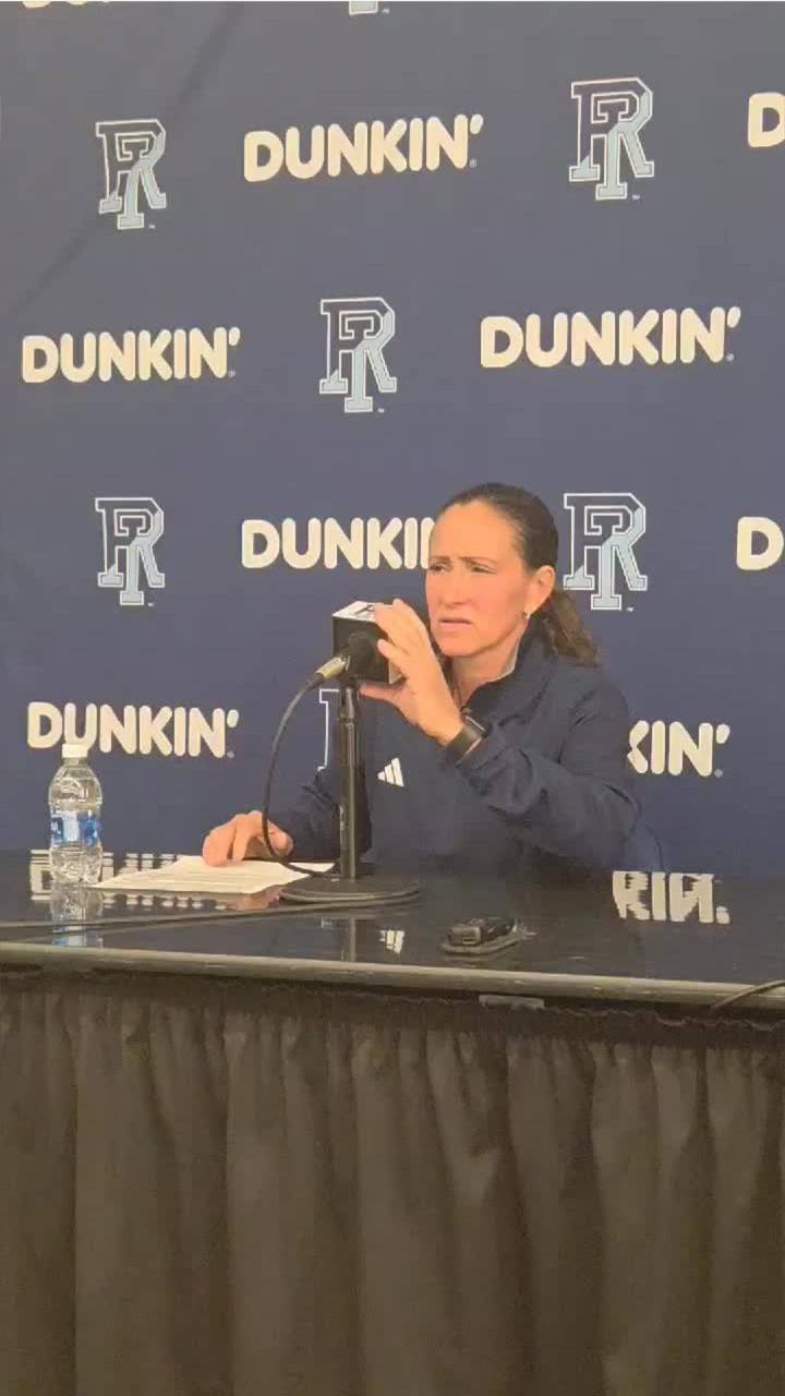 WATCH: URI coach Tammi Reiss speaks postgame after win over Holy Cross