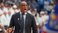 Hubert Davis meets with Roy Williams UNC basketball beats Kansas