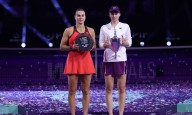 WTA Finals: Aryna Sabalenka beaten ahead of 'Battle of the Sexes' as Elena Rybakina claims title