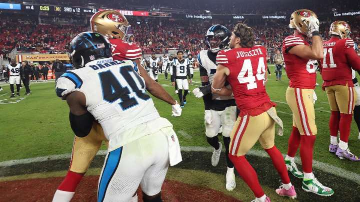 49ers' Jauan Jennings throws postgame punch at Panthers player in retaliation for 'cheap shot' low blow