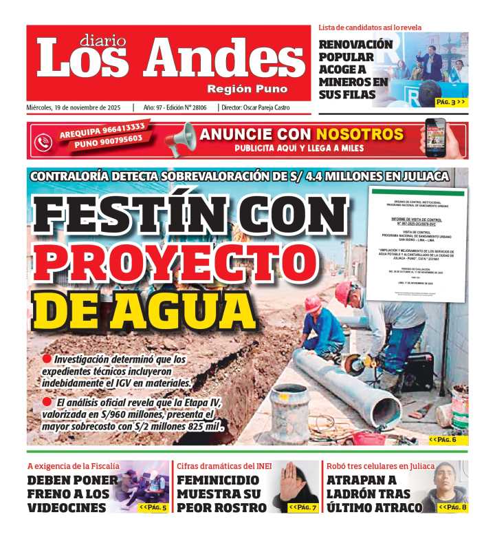 PUNO: Diario Los Andes 19/11/2025