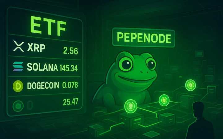 Franklin Templeton ETF Index Adds Dogecoin, XRP, Solana: 10x Boost for PEPENODE?