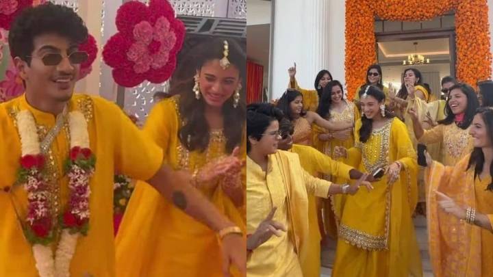 Smriti Mandhana, Palaash Muchhal Celebrate Their Haldi Ceremony In Hues Of Yellow