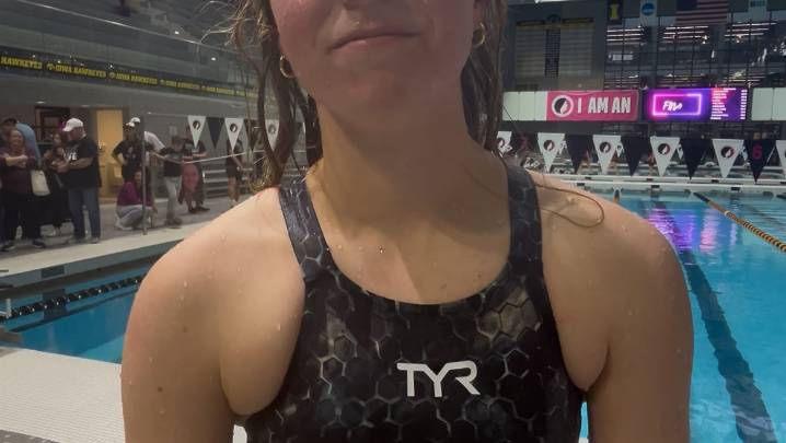 Dowling Catholic’s Kimber Corwin on second swimming state title win