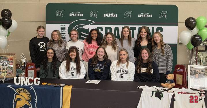 NATIONAL SIGNING DAY: Emma Sartin going from playing softball for Eastside Spartans to UNC Greensboro Spartans; Eastside student, travel-ball star Brooklyn Rutherford inks with Radford U. softball tea
