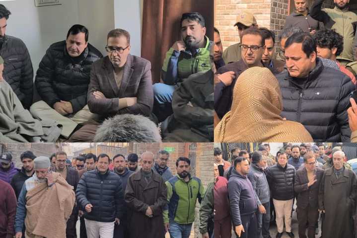 Javid Dar visits Nowgam and Natipora, extends condolences to bereaved families