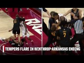 TEMPERS FLARE IN WILD ENDING 🤯 4 EJECTIONS & DOUBLE TECHNICALS in Winthrop vs. Arkansas