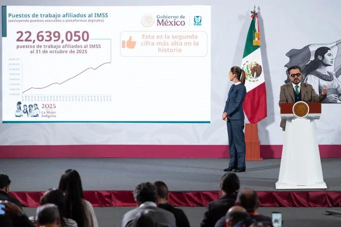 Empleo formal con el IMSS en récord histórico: 22,639,050 puestos