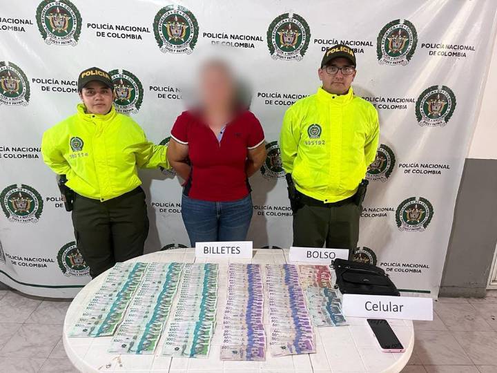 Mujer fue capturada con más de 12 millones porque no pudo justificar su origen