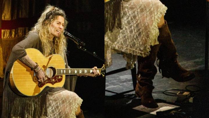 Paris Jackson Takes the Stage in L.A. in Slouchy Suede Boots