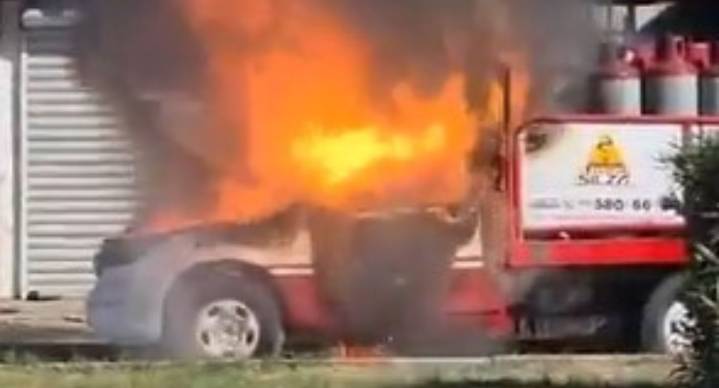 Incendio de camión provoca explosión de tanques de gas en Mexicali, Baja California (VIDEO)