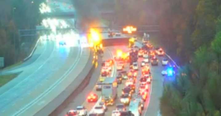 Backups on I-64 near Indian River Road due to vehicle fire, VDOT cameras show