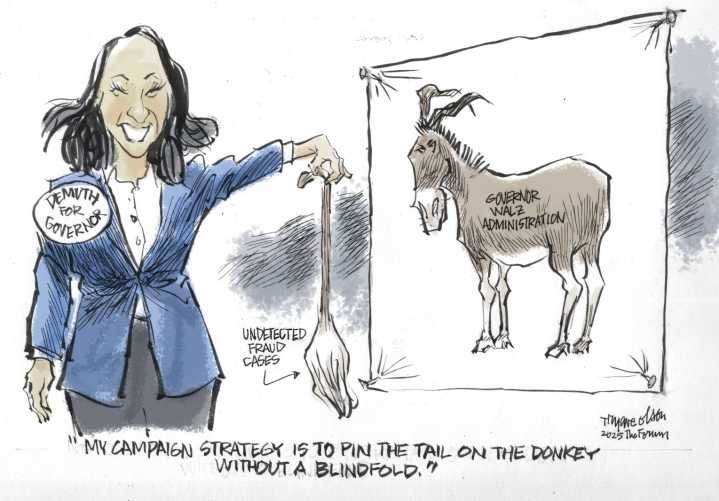 Trygve Olson cartoon: Pin the tail