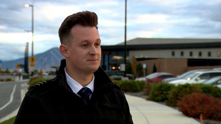 Allegiant pilots picket at the Provo Airport Tuesday; demonstrating amid stalled contract negotiations