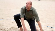 Prince William impress crowds with his beach volleyball skills