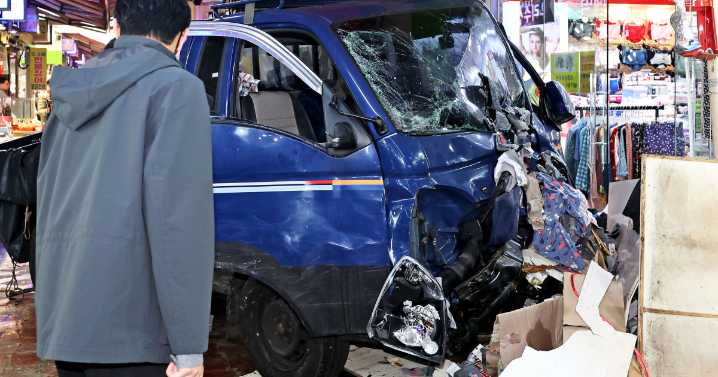 Truck hits pedestrians in South Korea market, killing 2 people and injuring 18