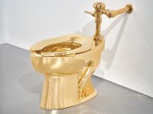 The artist behind the viral $6.2 million duct-taped banana also made a gold toilet — and it just sold for $12.1 million