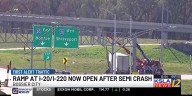 Semi flips on I-220 E on Thanksgiving Day