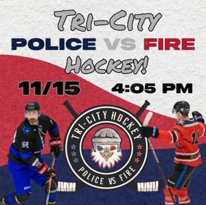 Tri-Cities police and fire departments face off in charity hockey game