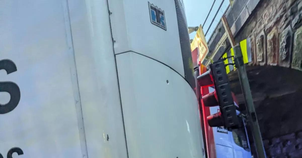 Lorry gets stuck at low bridge AGAIN for third time in just nine days
