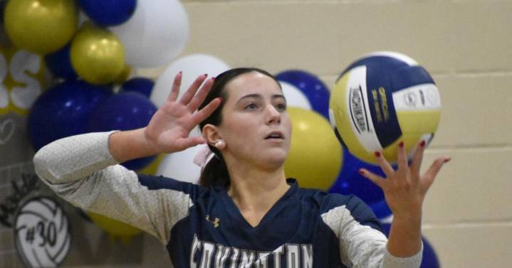 Covington volleyball uses total team effort to win first playoff match since 2012