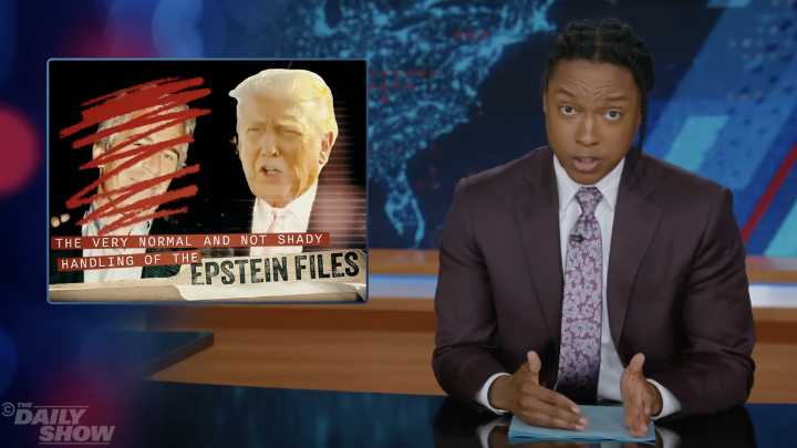 The Daily Show weighs in on new Epstein emails sent about Trump