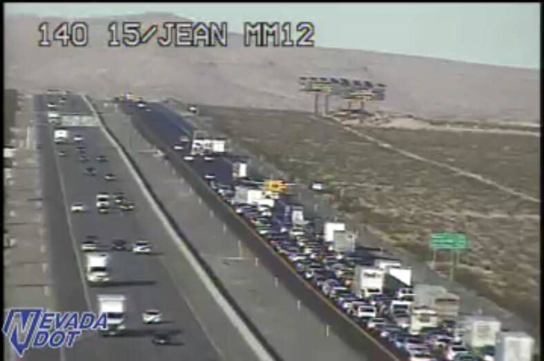 Plane makes emergency landing on Interstate 15 in Jean, Nevada