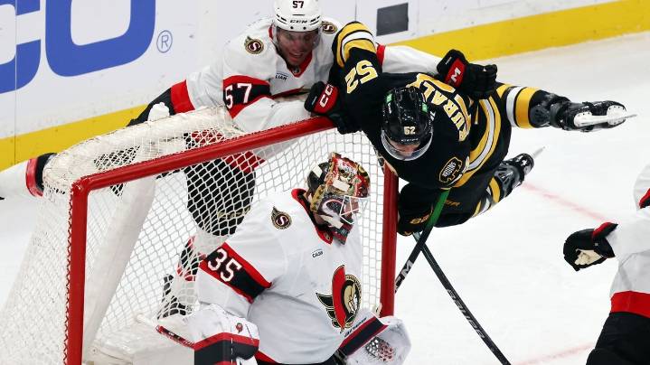 Bruins score with 6 seconds left in OT to beat Senators 3-2 and earn fifth straight victory