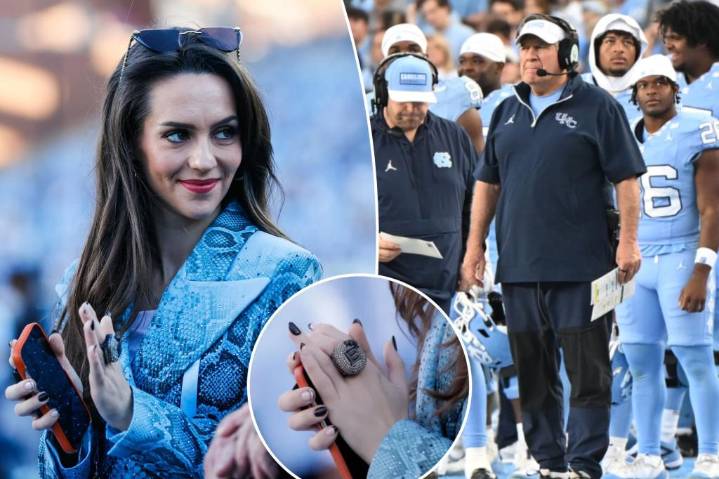 Jordon Hudson supports Bill Belichick, UNC during warmups