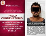 La FGE obtiene fallo condenatorio de 50 años de prisión por secuestro agravado en agravio de persona menor de edad