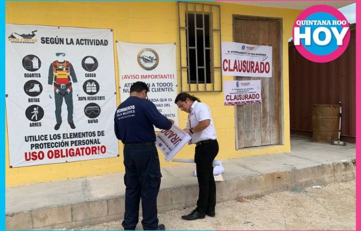 Clausuran banco de materiales en la Zona Continental de Isla Mujeres
