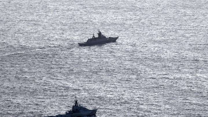 UK navy intercepts Russian corvette and tanker as Moscow steps up naval activity