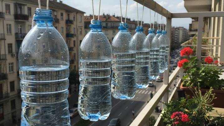 No es para decorar: para qué sirve colgar botellas de plástico en el balcón