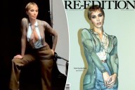 Kim Kardashian wears nothing but trompe l’oeil body paint on the cover of Re