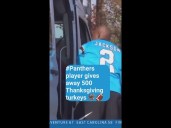 Panthers player gives away 500 Thanksgiving turkeys