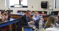 WVU President, EQT Foundation join sixth graders for hands-on STEM pipeline challenge at Mountaineer Middle